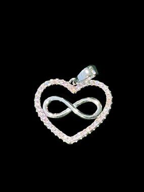 925 CZ Heart  Infinity Pendant, Forever Love Pendant